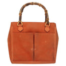 GUCCI Bamboo Handtasche Wildleder 2-Wege Orange Gold 000 123 0316 Auth BA1132-13