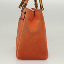 GUCCI Bamboo Handtasche Wildleder 2-Wege Orange Gold 000 123 0316 Auth BA1132-4