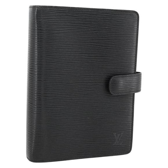 LOUIS VUITTON Epi Agenda MM Day Planner Cover Black R20042 LV Auth BA11324