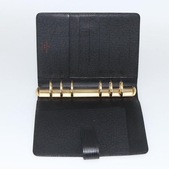 LOUIS VUITTON Epi Agenda MM Day Planner Cover Black R20042 LV Auth BA11324