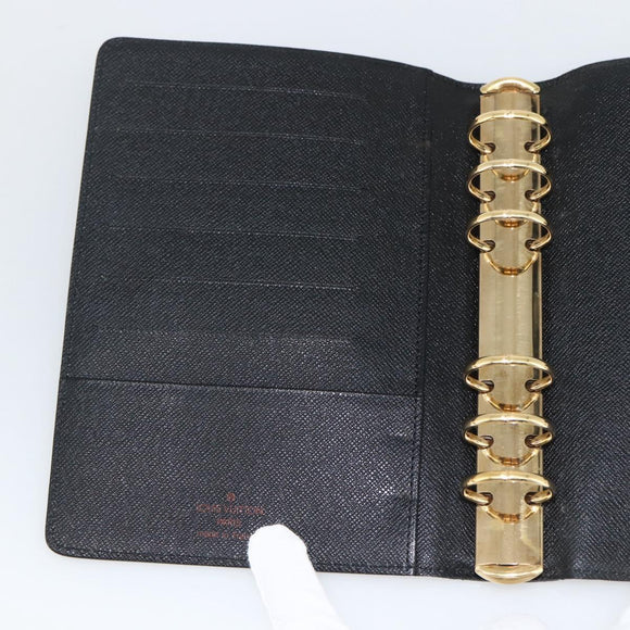 LOUIS VUITTON Epi Agenda MM Day Planner Cover Black R20042 LV Auth BA11324