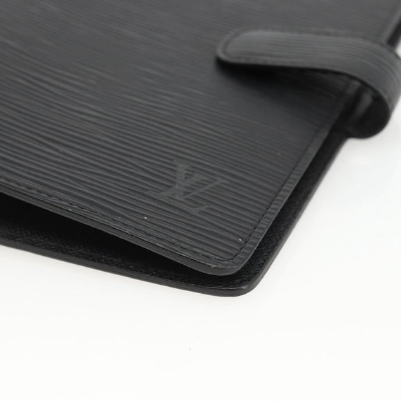 LOUIS VUITTON Epi Agenda MM Day Planner Cover Black R20042 LV Auth BA11324