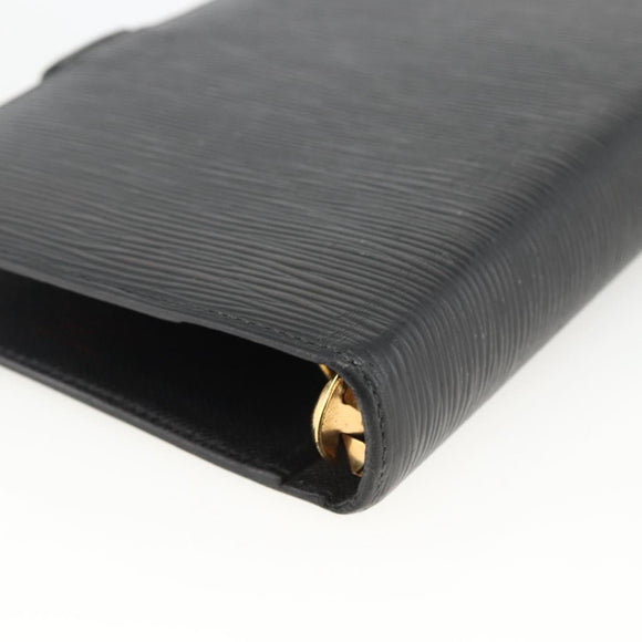 LOUIS VUITTON Epi Agenda MM Day Planner Cover Black R20042 LV Auth BA11325