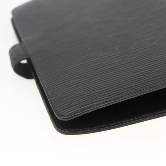 LOUIS VUITTON Epi Agenda MM Day Planner Cover Black R20042 LV Auth BA11325
