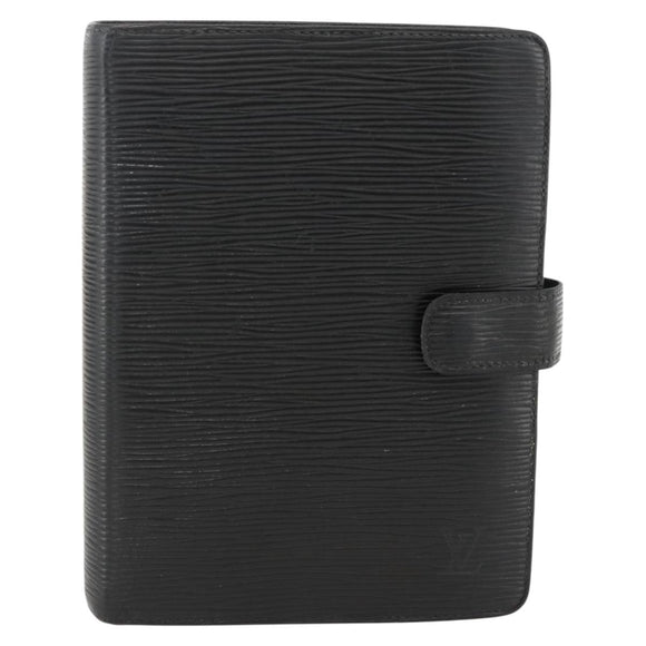 LOUIS VUITTON Epi Agenda MM Day Planner Cover Black R20042 LV Auth BA11325
