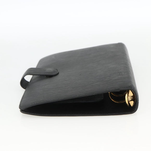 LOUIS VUITTON Epi Agenda MM Day Planner Cover Black R20042 LV Auth BA11325