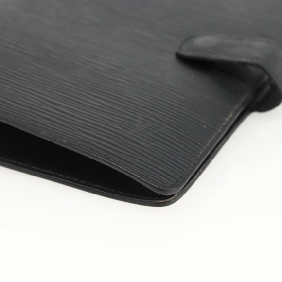 LOUIS VUITTON Epi Agenda MM Day Planner Cover Black R20042 LV Auth BA11325