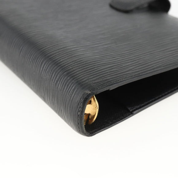 LOUIS VUITTON Epi Agenda MM Day Planner Cover Black R20042 LV Auth BA11325