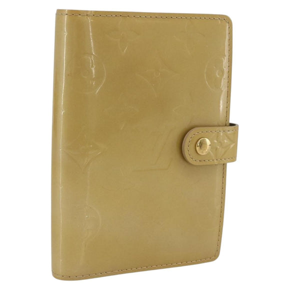 LOUIS VUITTON Vernis Agenda PM Day Planner Cover Beige R21001 LV Auth BA11326