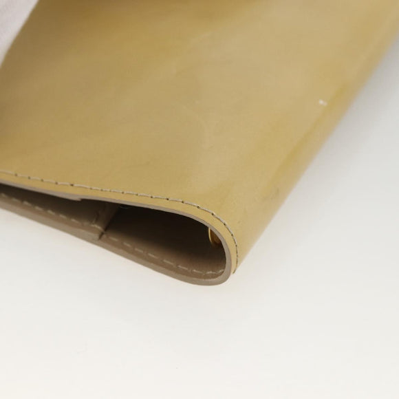 LOUIS VUITTON Vernis Agenda PM Day Planner Cover Beige R21001 LV Auth BA11326