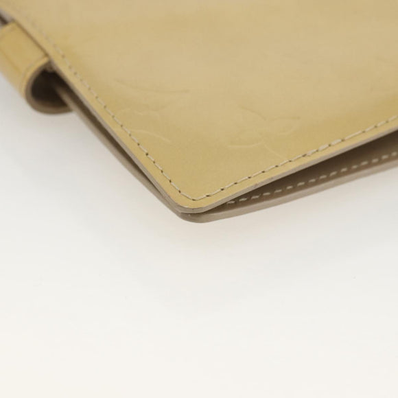 LOUIS VUITTON Vernis Agenda PM Day Planner Cover Beige R21001 LV Auth BA11326