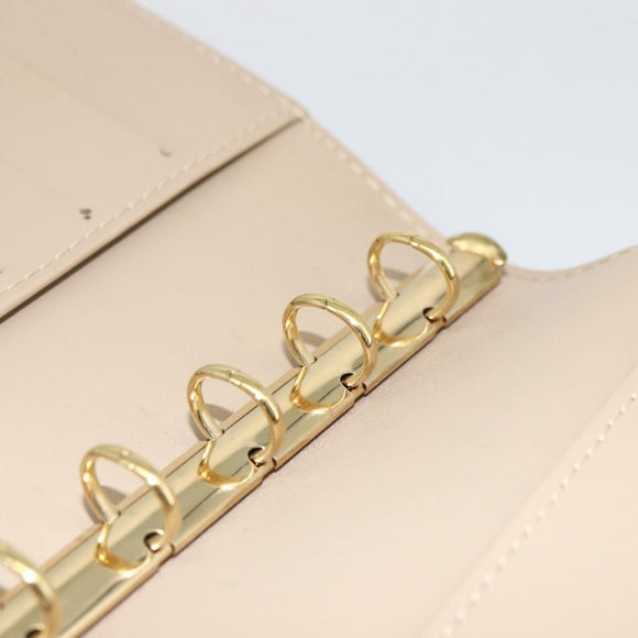 LOUIS VUITTON Vernis Agenda PM Day Planner Cover Beige R21001 LV Auth BA11326