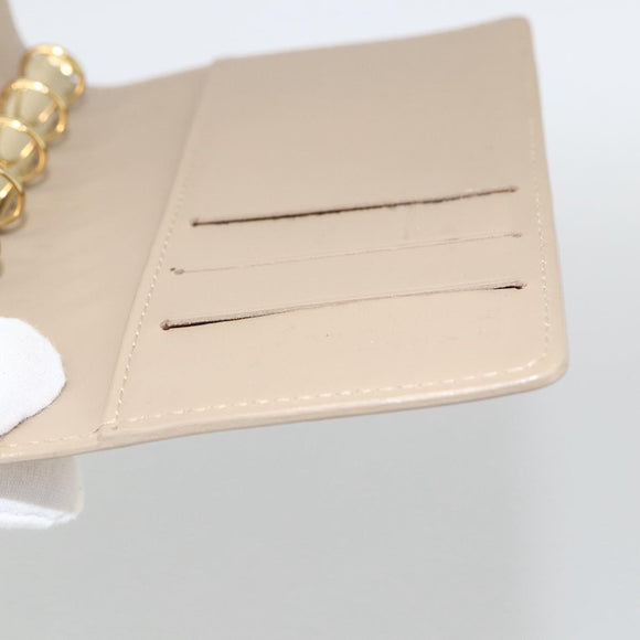 LOUIS VUITTON Vernis Agenda PM Day Planner Cover Beige R21001 LV Auth BA11326