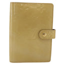 LOUIS VUITTON Vernis Agenda PM Day Planner Cover Beige R21001 LV Auth BA11326-13