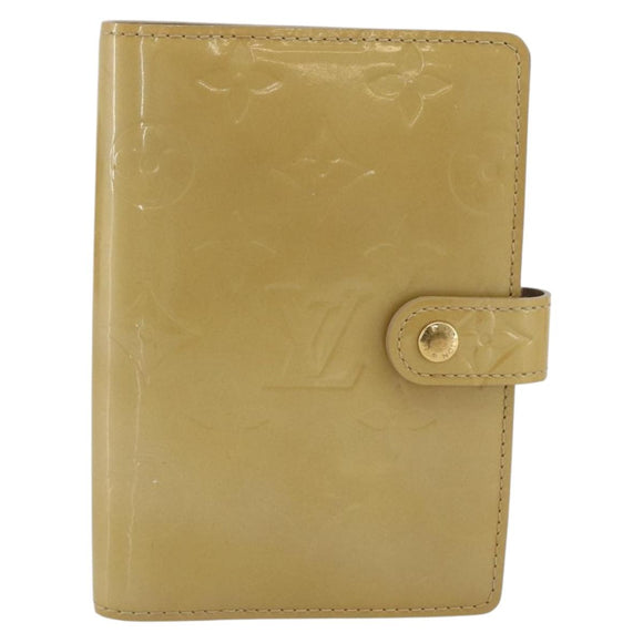 LOUIS VUITTON Vernis Agenda PM Day Planner Cover Beige R21001 LV Auth BA11326