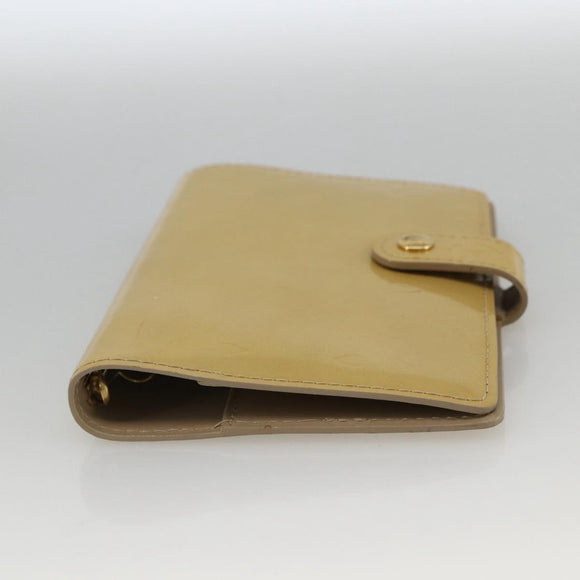 LOUIS VUITTON Vernis Agenda PM Day Planner Cover Beige R21001 LV Auth BA11326