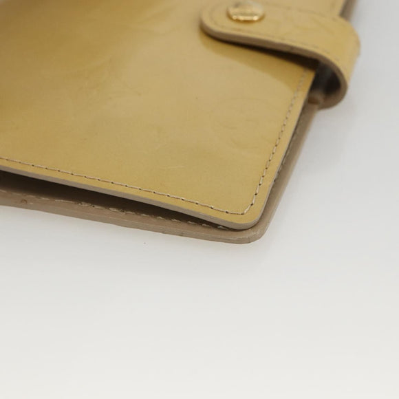 LOUIS VUITTON Vernis Agenda PM Day Planner Cover Beige R21001 LV Auth BA11326