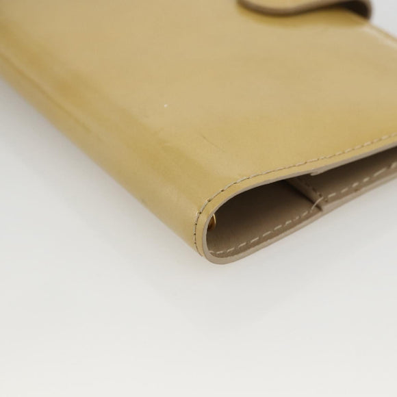 LOUIS VUITTON Vernis Agenda PM Day Planner Cover Beige R21001 LV Auth BA11326