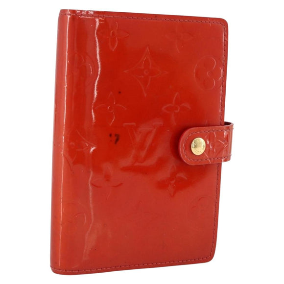 LOUIS VUITTON Vernis Agenda PM Tagesplaner-Einband Rouge R21003 LV Auth BA11327