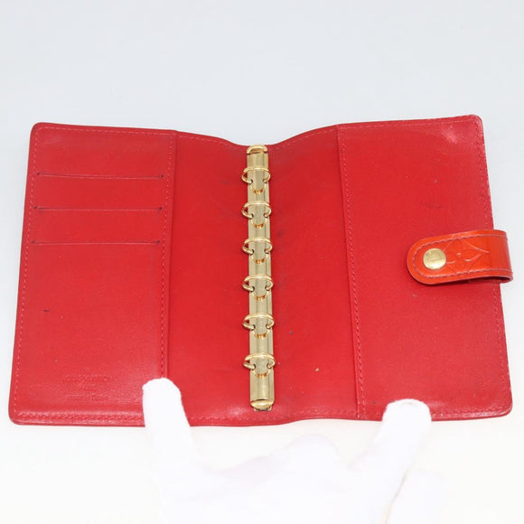 LOUIS VUITTON Vernis Agenda PM Tagesplaner-Einband Rouge R21003 LV Auth BA11327