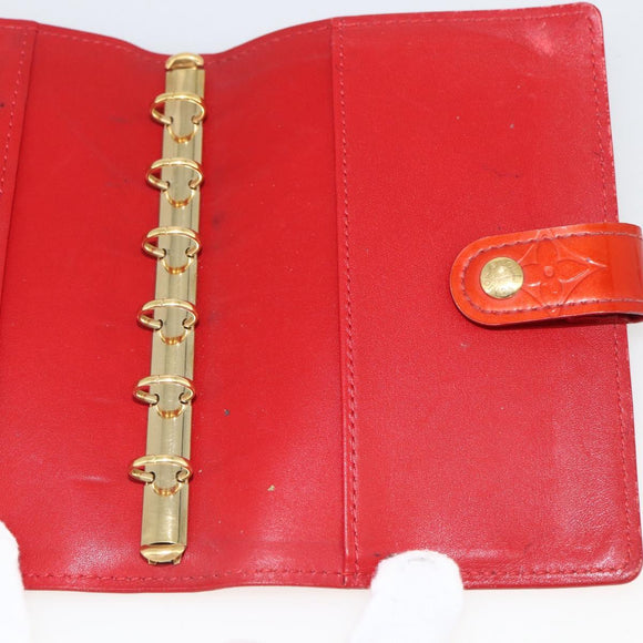 LOUIS VUITTON Vernis Agenda PM Tagesplaner-Einband Rouge R21003 LV Auth BA11327