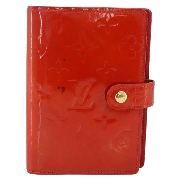 LOUIS VUITTON Vernis Agenda PM Tagesplaner-Einband Rouge R21003 LV Auth BA11327