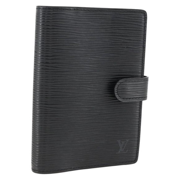 LOUIS VUITTON Epi Agenda PM Day Planner Cover Black R20092 LV Auth BA11328
