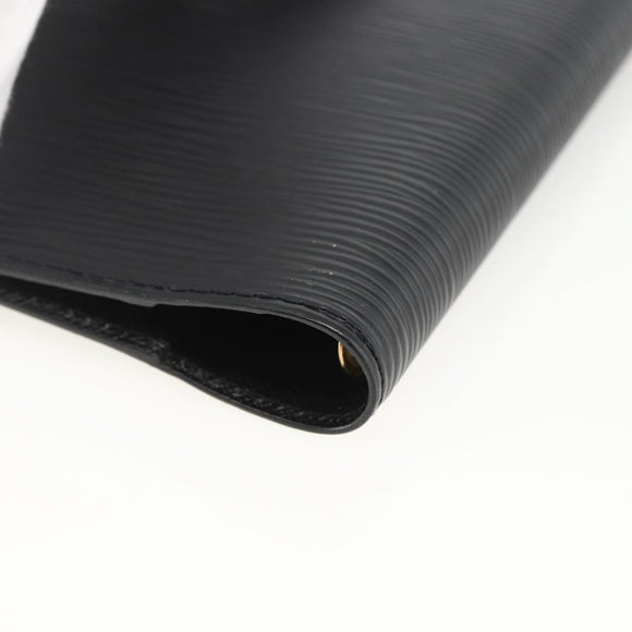 LOUIS VUITTON Epi Agenda PM Day Planner Cover Black R20092 LV Auth BA11328