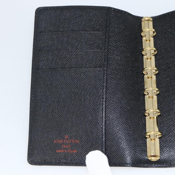 LOUIS VUITTON Epi Agenda PM Day Planner Cover Black R20092 LV Auth BA11328