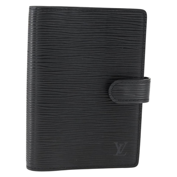 LOUIS VUITTON Epi Agenda PM Day Planner Cover Black R20092 LV Auth BA11328