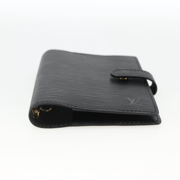 LOUIS VUITTON Epi Agenda PM Day Planner Cover Black R20092 LV Auth BA11328