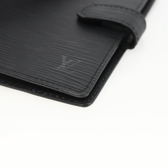 LOUIS VUITTON Epi Agenda PM Day Planner Cover Black R20092 LV Auth BA11328