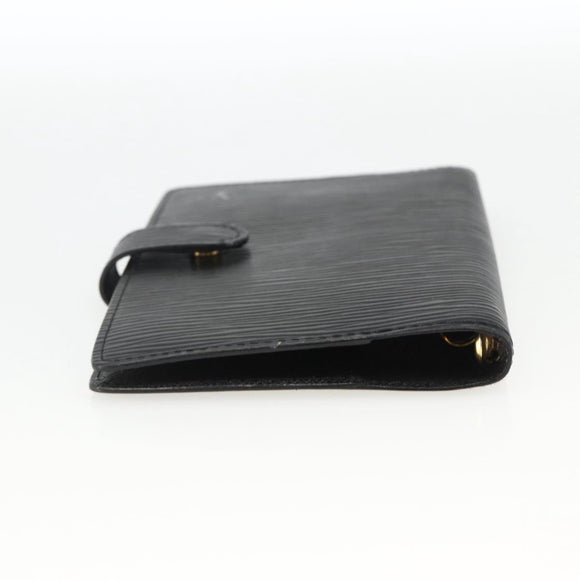 LOUIS VUITTON Epi Agenda PM Day Planner Cover Black R20092 LV Auth BA11329