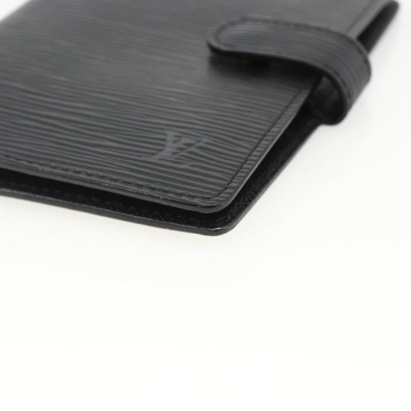 LOUIS VUITTON Epi Agenda PM Day Planner Cover Black R20092 LV Auth BA11329
