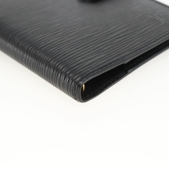 LOUIS VUITTON Epi Agenda PM Day Planner Cover Black R20092 LV Auth BA11329