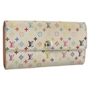 LOUIS VUITTON Multicolor Portefeuille Sarah Wallet White M93532 LV Auth BA11332-1