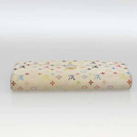 LOUIS VUITTON Multicolor Portefeuille Sarah Wallet White M93532 LV Auth BA11332