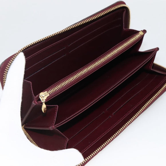 LOUIS VUITTON Monogram Vernis Zippy Long Wallet Rouge Favist M91536 Auth BA11335
