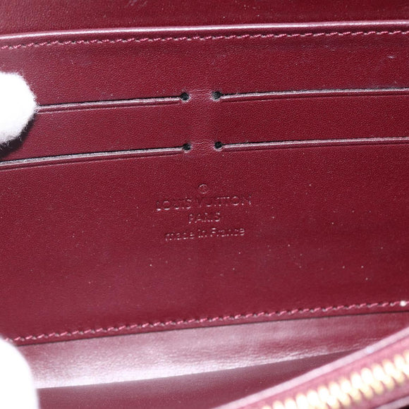 LOUIS VUITTON Monogram Vernis Zippy Long Wallet Rouge Favist M91536 Auth BA11335