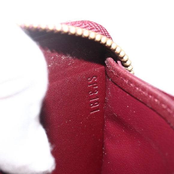 LOUIS VUITTON Monogram Vernis Zippy Long Wallet Rouge Favist M91536 Auth BA11335