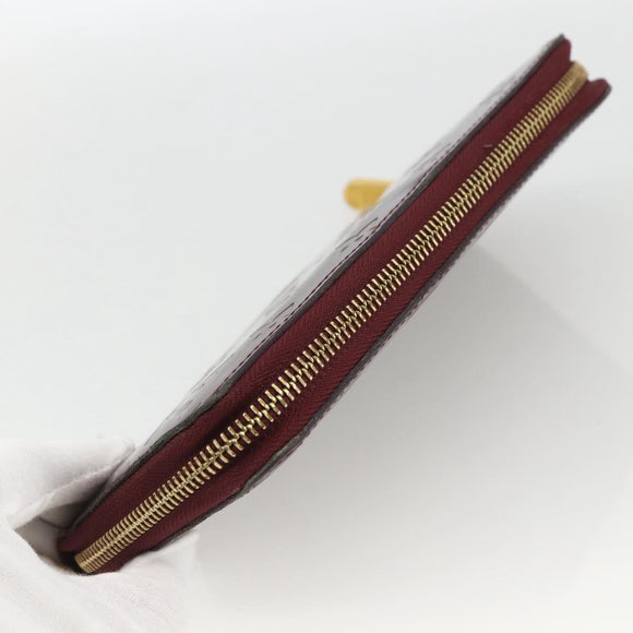 LOUIS VUITTON Monogram Vernis Zippy Long Wallet Rouge Favist M91536 Auth BA11335