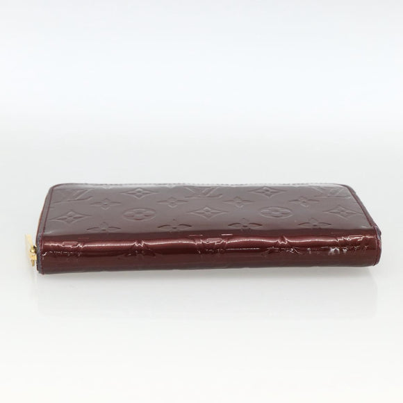 LOUIS VUITTON Monogram Vernis Zippy Long Wallet Rouge Favist M91536 Auth BA11335