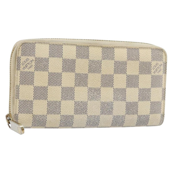 LOUIS VUITTON Damier Azur Zippy Wallet Long Wallet N60019 LV Auth BA11336