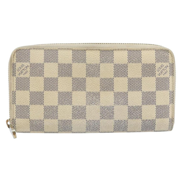 LOUIS VUITTON Damier Azur Zippy Wallet Long Wallet N60019 LV Auth BA11336