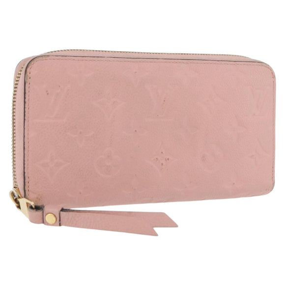 LOUIS VUITTON Monogram Empreinte Zippy Wallet Wallet Pink M64090 LV Auth BA11337