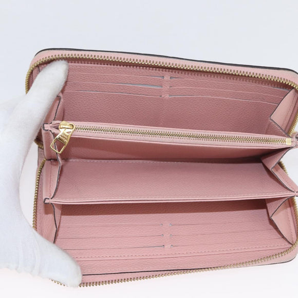 LOUIS VUITTON Monogram Empreinte Zippy Wallet Wallet Pink M64090 LV Auth BA11337