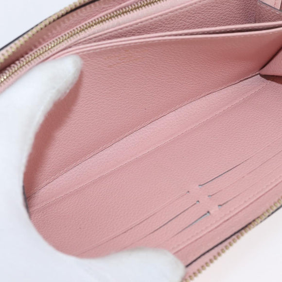 LOUIS VUITTON Monogram Empreinte Zippy Wallet Wallet Pink M64090 LV Auth BA11337