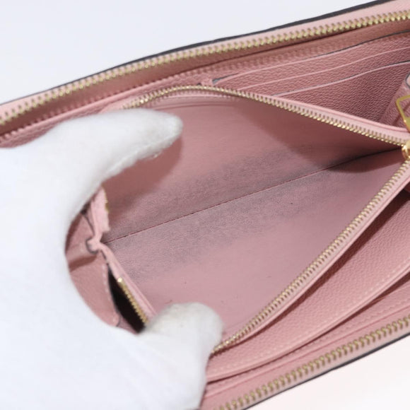 LOUIS VUITTON Monogram Empreinte Zippy Wallet Wallet Pink M64090 LV Auth BA11337