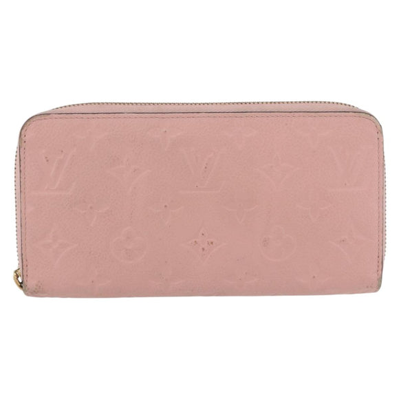 LOUIS VUITTON Monogram Empreinte Zippy Wallet Wallet Pink M64090 LV Auth BA11337