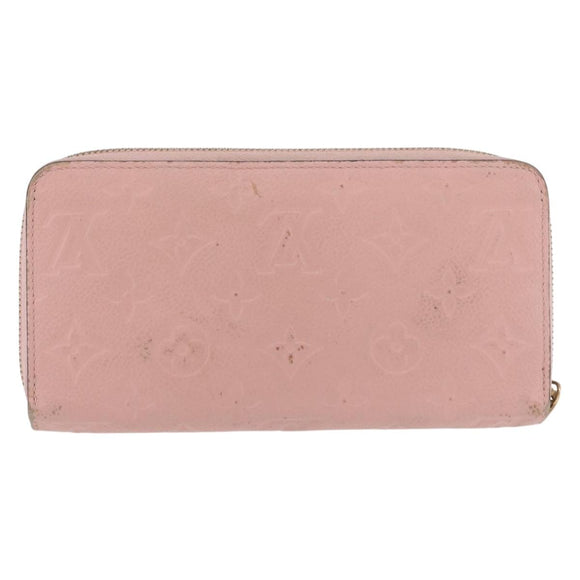 LOUIS VUITTON Monogram Empreinte Zippy Wallet Wallet Pink M64090 LV Auth BA11337